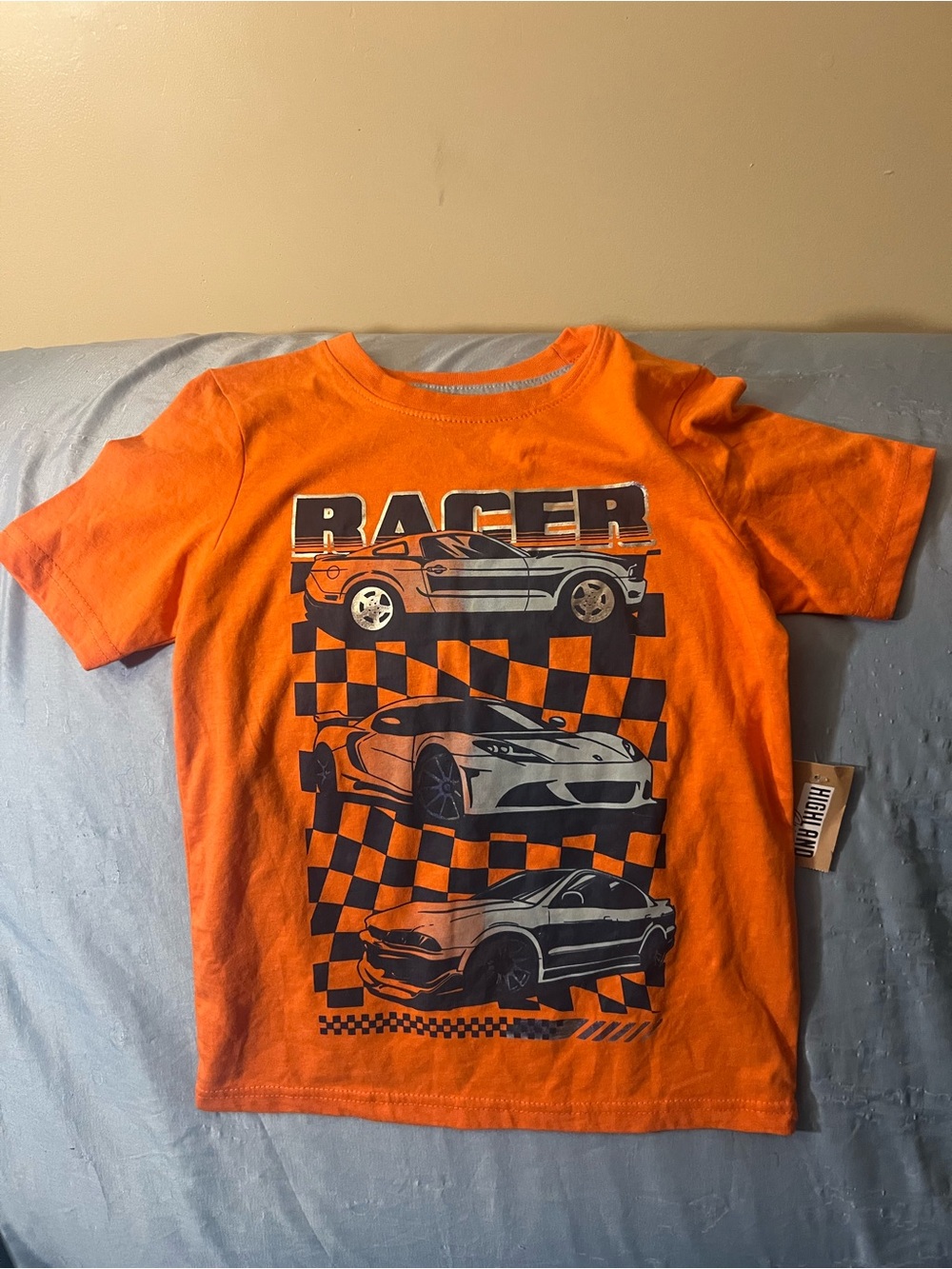 Racer Graphic Tee for Kids - Orange